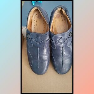 blue leather Clark's